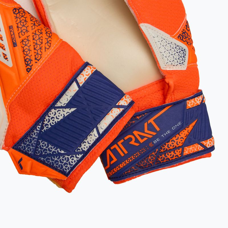 Guanti da portiere per bambini Reusch Attrakt Solid Junior arancio shocking/blu energia 5