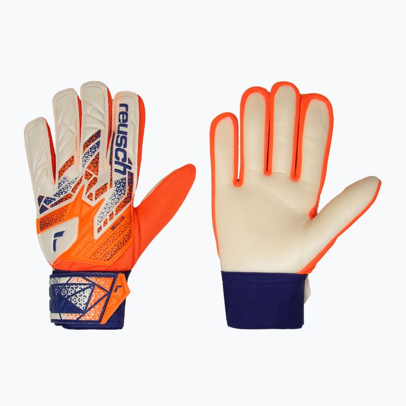 Reusch Attrakt Starter Solid Junior Guanti da portiere per bambini arancione shocking/blu energia