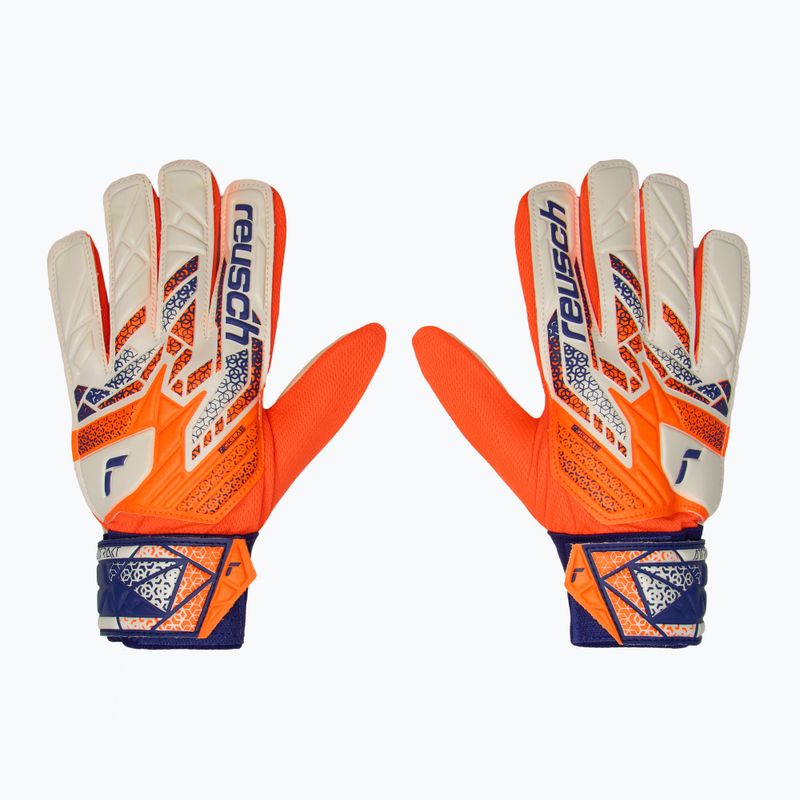 Reusch Attrakt Starter Solid Junior Guanti da portiere per bambini arancione shocking/blu energia 2