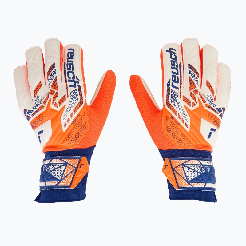 Reusch Attrakt Starter Solid guanti da portiere arancione shocking/blu energia 2
