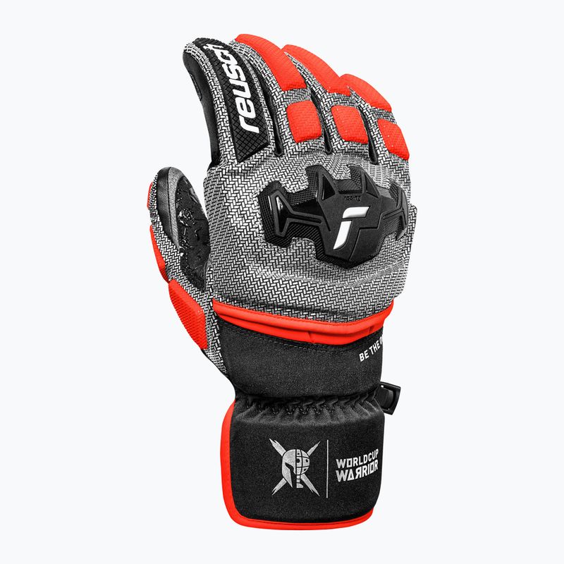Guanti da sci uomo Reusch Worldcup Warrior GS black/silver/fluorescent red 3