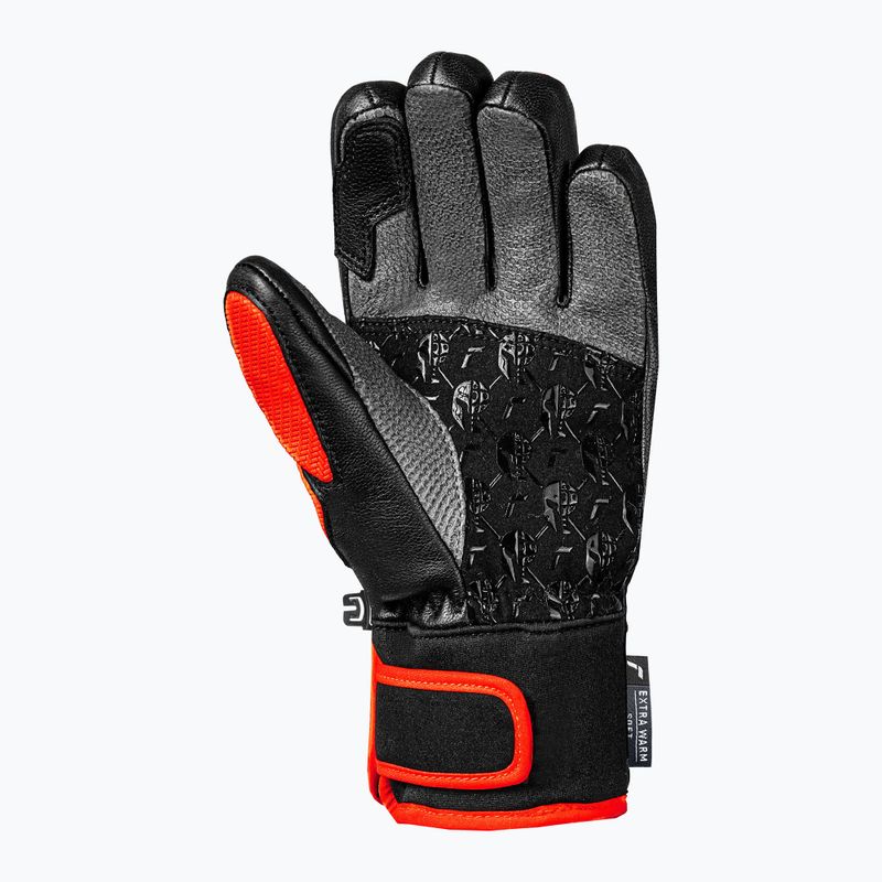 Guanti da sci per bambini Reusch Worldcup Warrior GS black/silver/fluo red 3