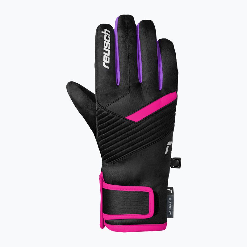 Guanti da sci per bambini Reusch Dan R-Tex XT Junior black/pink glo 3