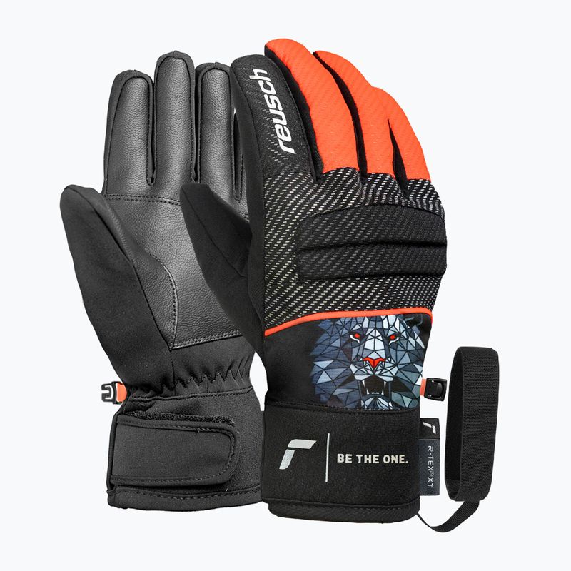 Guanti da sci per bambini Reusch Warrior R-Tex XT Junior black/silver/fluorescent red 2
