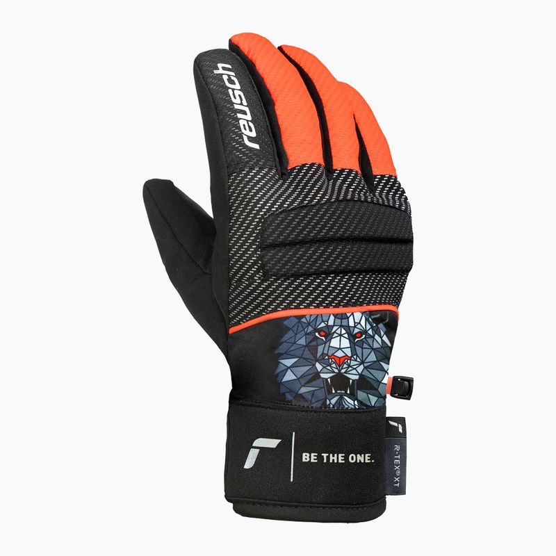 Guanti da sci per bambini Reusch Warrior R-Tex XT Junior black/silver/fluorescent red 3