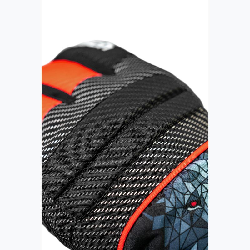 Guanti da sci per bambini Reusch Warrior R-Tex XT Junior black/silver/fluorescent red 6