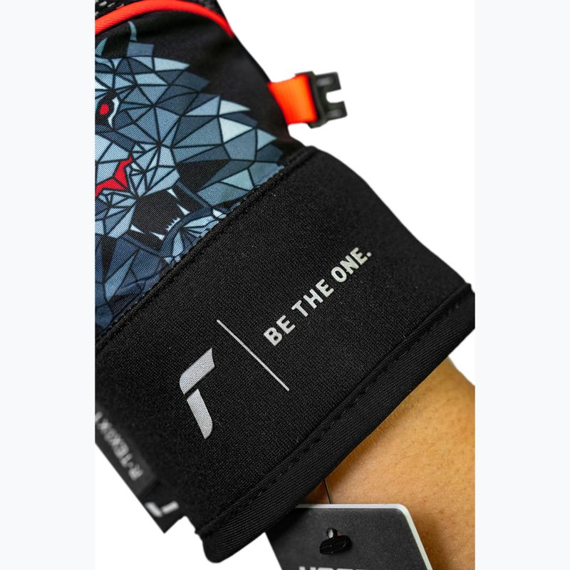 Guanti da sci per bambini Reusch Warrior R-Tex XT Junior black/silver/fluorescent red 8