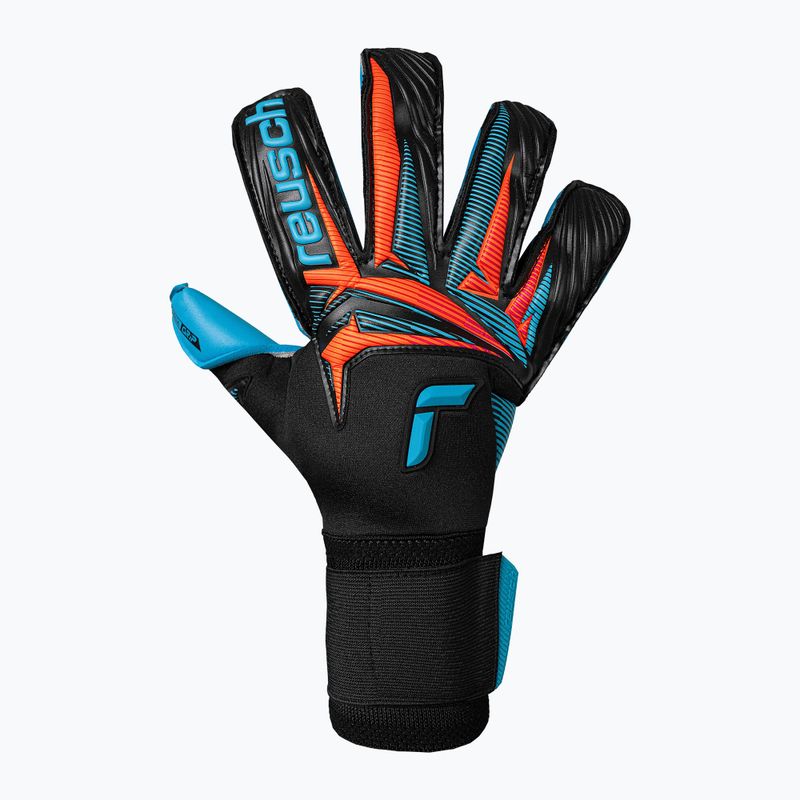 Guanti da portiere Reusch Attrakt Aqua Evolution black/shocking orange/aqua blue 2