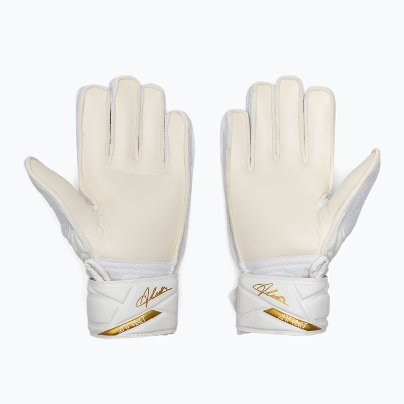 Guanti da portiere per bambini Reusch Attrakt AB1 Solid Junior white/gold 3