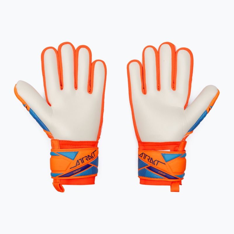 Guanti da portiere per bambini Reusch Attrakt Grip Junior shocking orange/blue 3