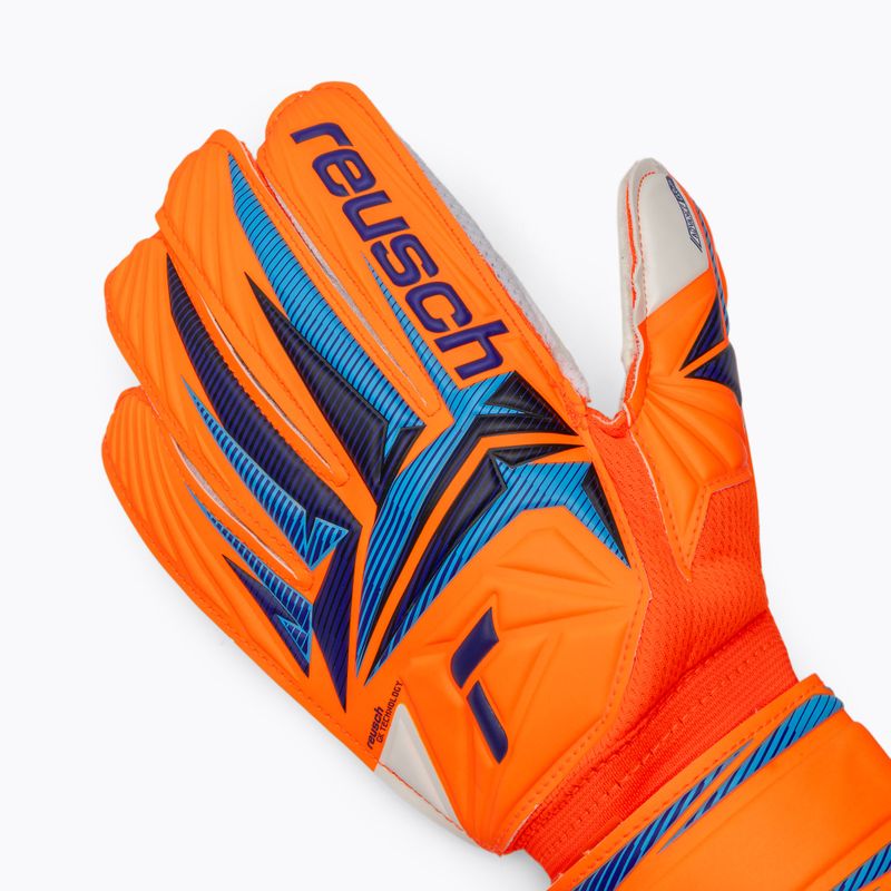 Guanti da portiere per bambini Reusch Attrakt Advance Junior shocking orange/blue 4