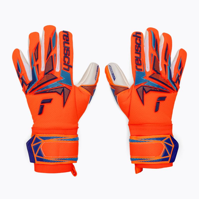 Guanti da portiere per bambini Reusch Attrakt Freegel Advance Junior shocking orange/blue 2