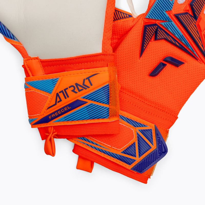 Guanti da portiere per bambini Reusch Attrakt Freegel Advance Junior shocking orange/blue 5