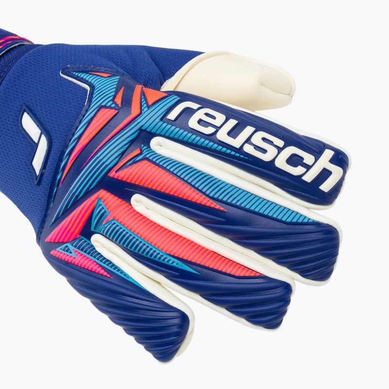 Guanti da portiere per bambini Reusch Attrakt Gold X NC Junior sharp blue/white/shocking orange 4