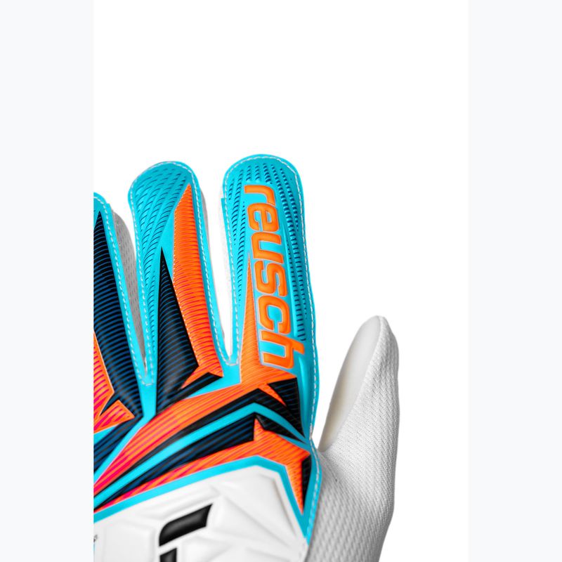 Guanti da portiere per bambini Reusch Attrakt Starter Solid Junior white/light blue 5
