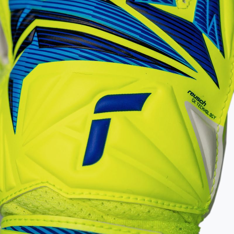 Guanti da portiere per bambini Reusch Attrakt Solid Junior safety yellow/blue 5