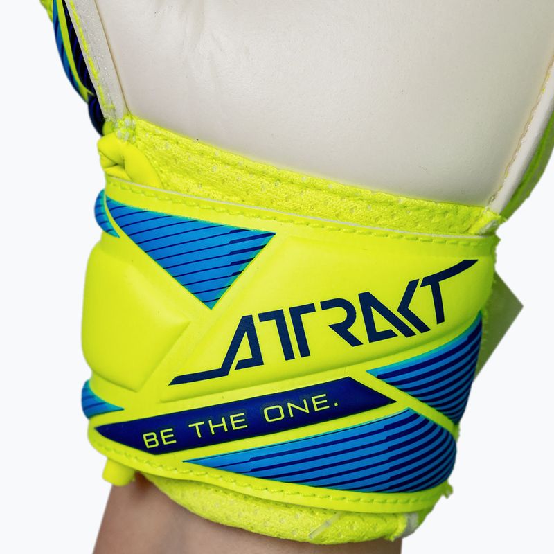 Guanti da portiere per bambini Reusch Attrakt Solid Junior safety yellow/blue 6