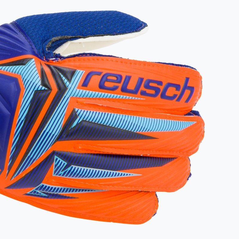 Guanti da portiere per bambini Reusch Attrakt Solid Junior sharp blue/shocking orange 4