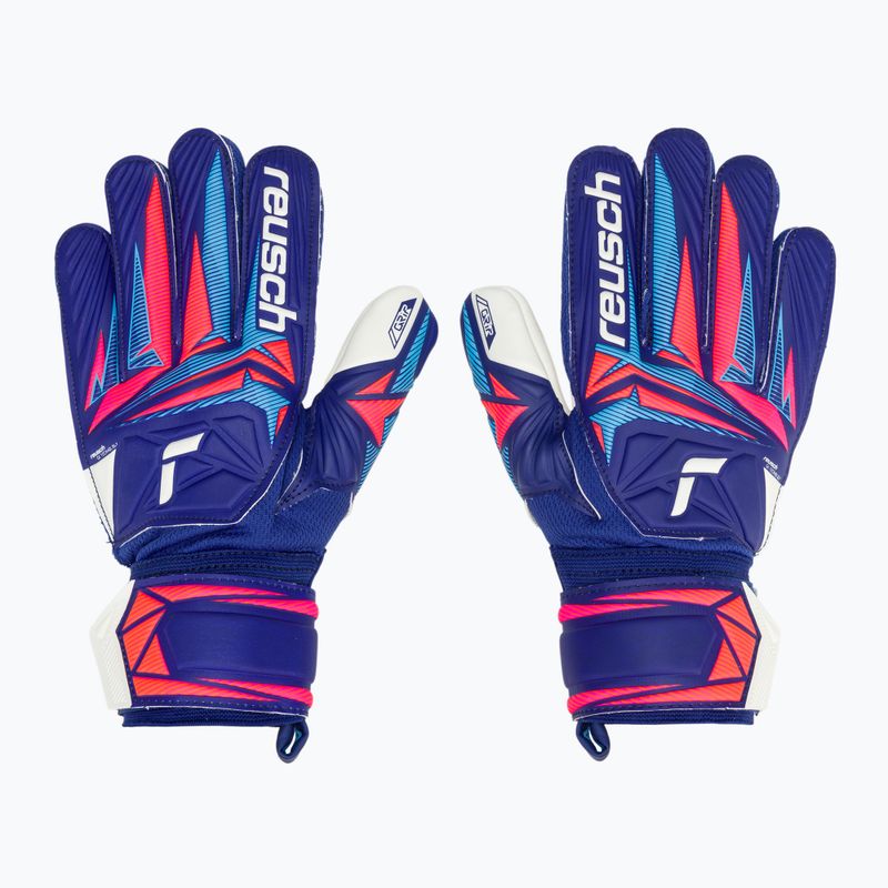 Guanti da portiere per bambini Reusch Attrakt Grip Junior sharp blue/white/shocking orange 2