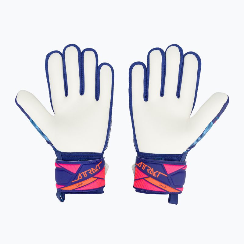 Guanti da portiere per bambini Reusch Attrakt Grip Junior sharp blue/white/shocking orange 3