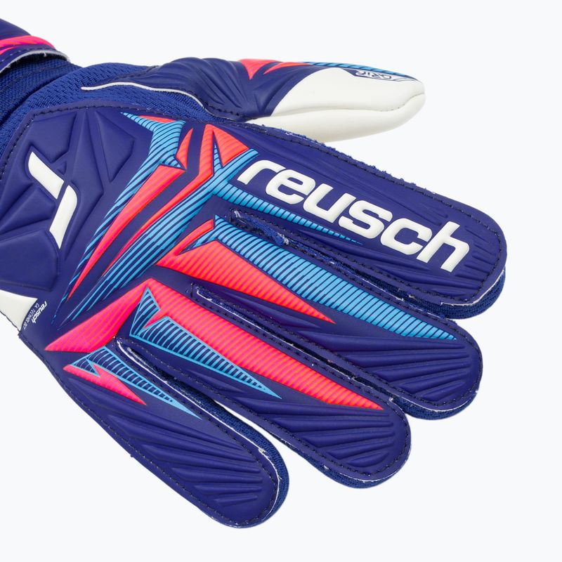 Guanti da portiere per bambini Reusch Attrakt Grip Junior sharp blue/white/shocking orange 4