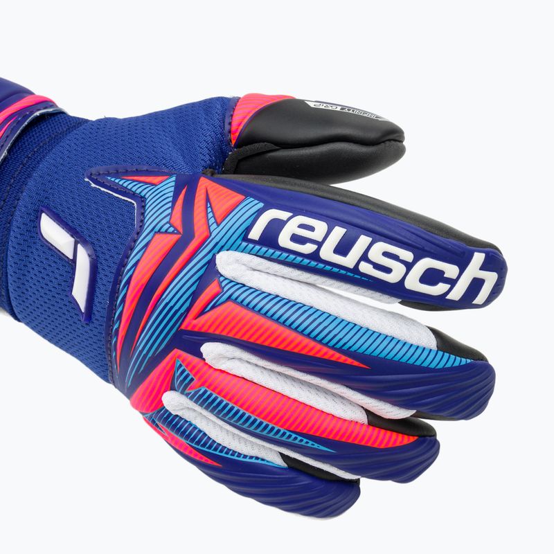 Guanti da portiere per bambini Reusch Attrakt Infinity Evolution NC Junior sharp blue/shocking orange/black 4