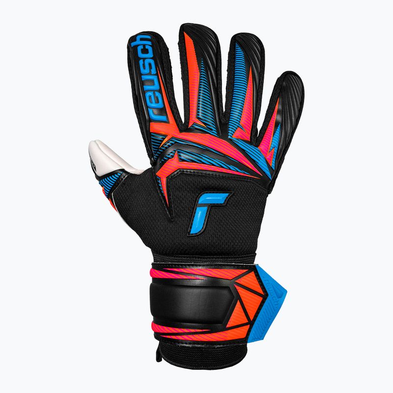 Guanti da portiere Reusch Attrakt Advance black/aqua blue/shocking orange 2