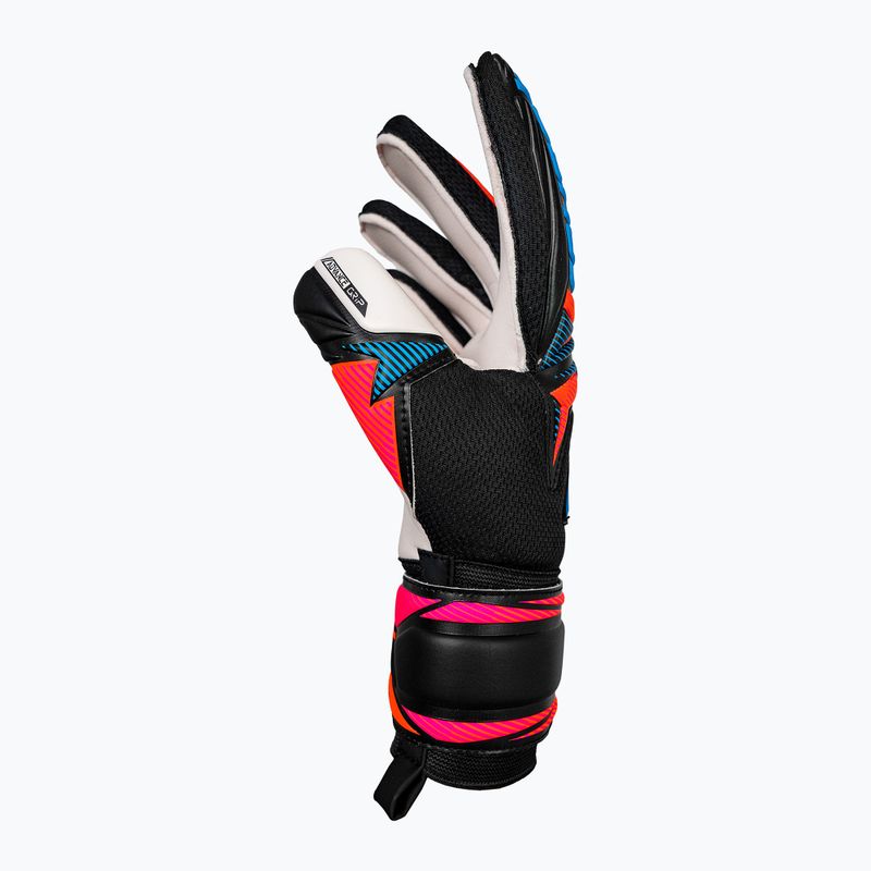Guanti da portiere Reusch Attrakt Advance black/aqua blue/shocking orange 4