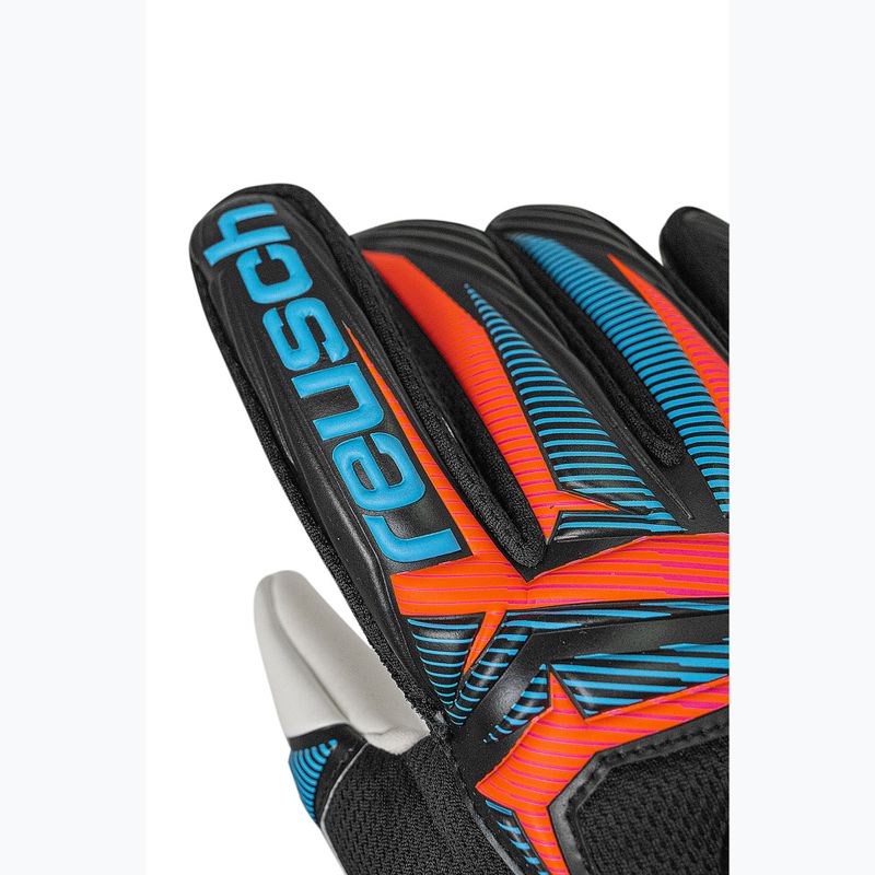 Guanti da portiere Reusch Attrakt Advance black/aqua blue/shocking orange 5