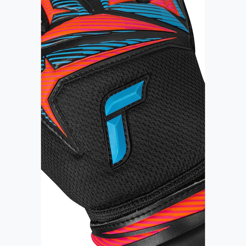 Guanti da portiere Reusch Attrakt Advance black/aqua blue/shocking orange 6