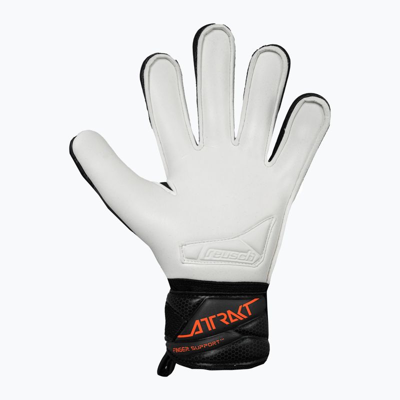 Guanti da portiere per bambini Reusch Attrakt Advance Finger Support Junior black/shocking orange 3