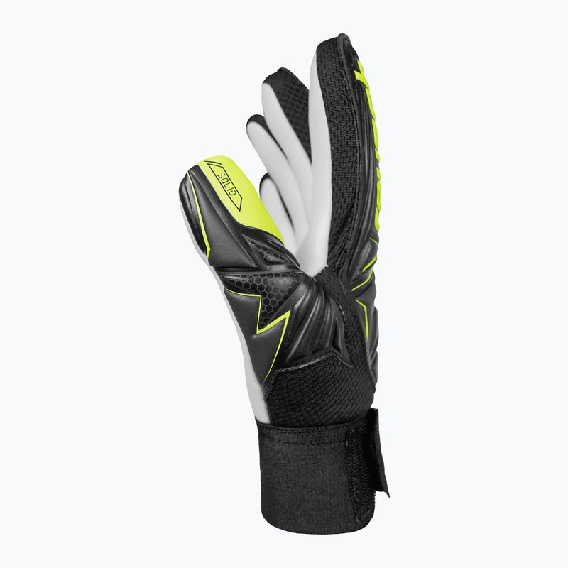 Guanti da portiere per bambini Reusch Attrakt Starter Solid Finger Support Junior black/safety yellow 4