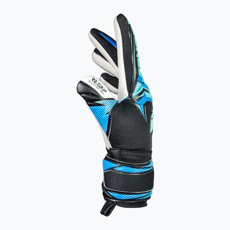 Guanti da portiere per bambini Reusch Attrakt RE:GRIP NC Junior black/ocean light 5
