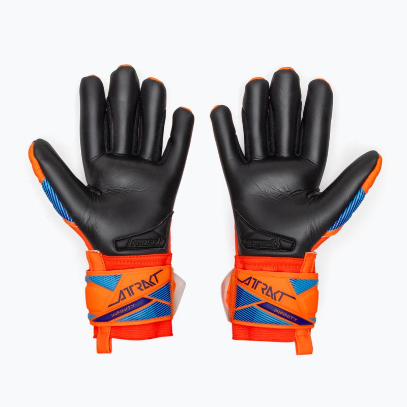 Guanti da portiere per bambini Reusch Attrakt Infinity Evolution NC Junior shocking orange/blue/black 3
