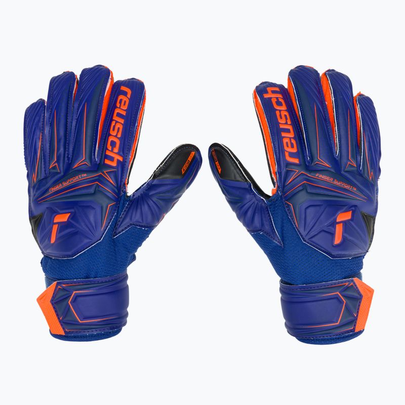 Guanti da portiere per bambini Reusch Attrakt Infinity Finger Support Junior sharp blue/shocking orange/black 2