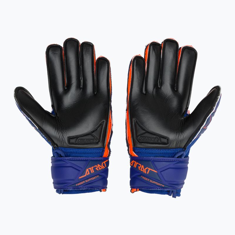 Guanti da portiere per bambini Reusch Attrakt Infinity Finger Support Junior sharp blue/shocking orange/black 3