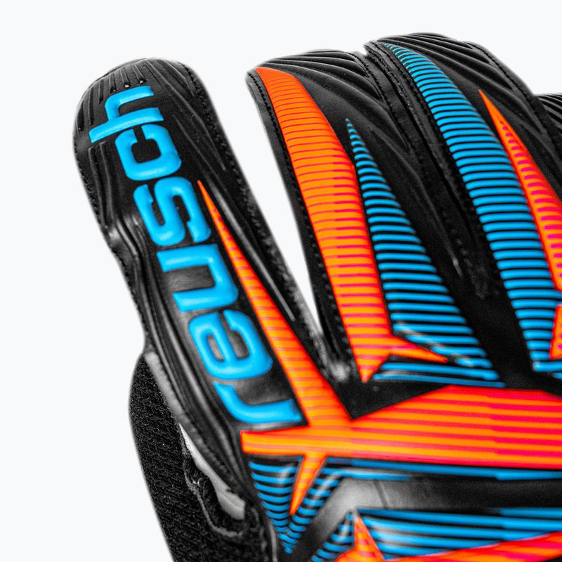 Guanti da portiere Reusch Attrakt Solid black/aqua blue/shocking orange 6