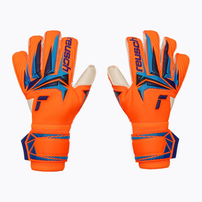 Guanti da portiere Reusch Attrakt Gold X Evolution shocking orange/blue 2