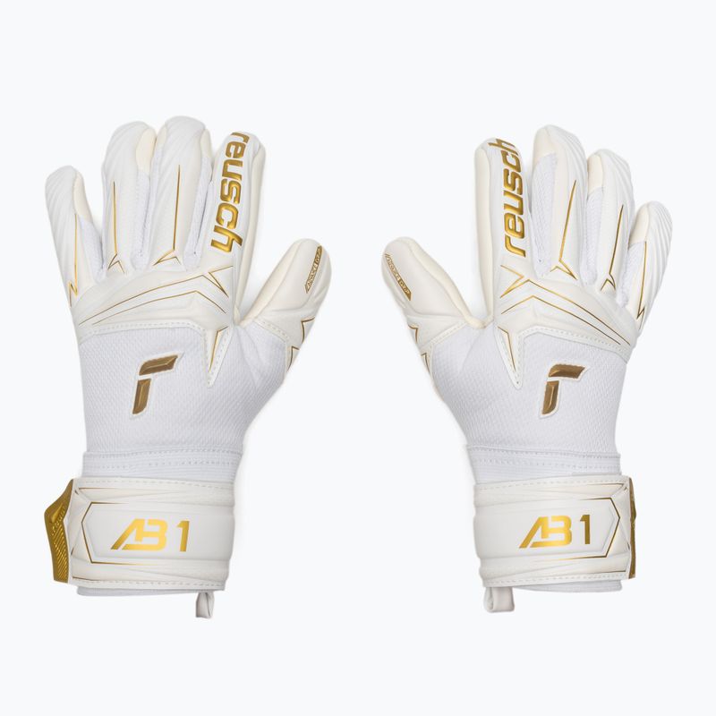 Guanti da portiere per bambini Reusch Attrakt AB1 Advance Junior white/gold 2