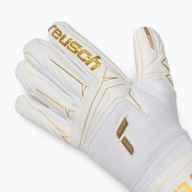 Guanti da portiere per bambini Reusch Attrakt AB1 Advance Junior white/gold 4