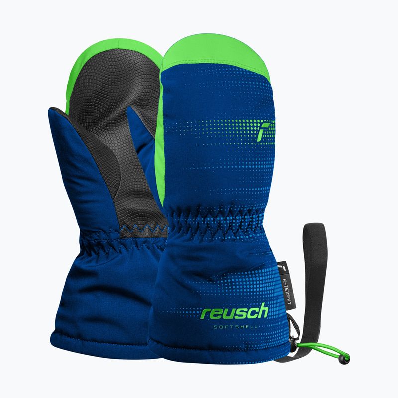 Guanti da sci per bambini Reusch Maxi R-Tex XT Mitten surf the web/green gecko