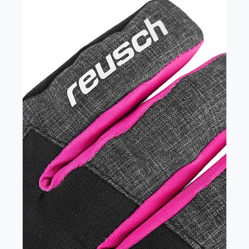Guanti da sci per bambini Reusch Leo R-Tex XT black/black melange/pink glo 4