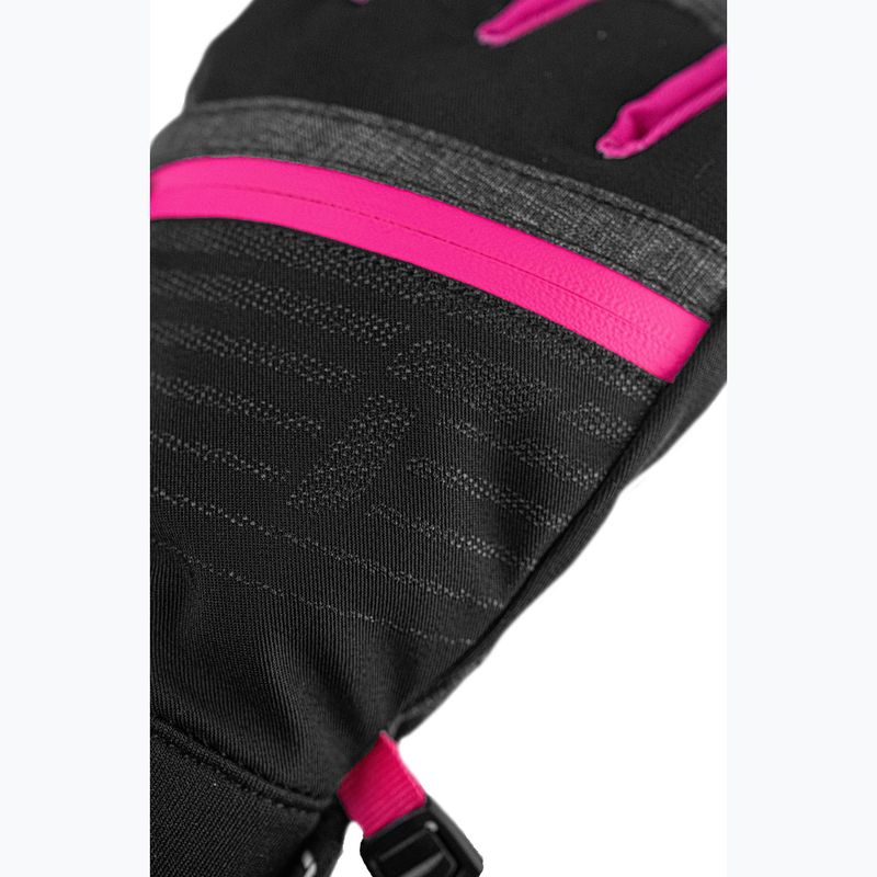 Guanti da sci per bambini Reusch Leo R-Tex XT black/black melange/pink glo 5