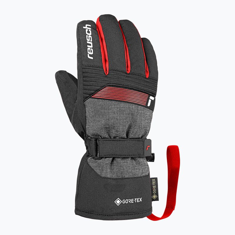Guanti da sci per bambini Reusch Rocket GORE-TEX black/black melange/fire red 2