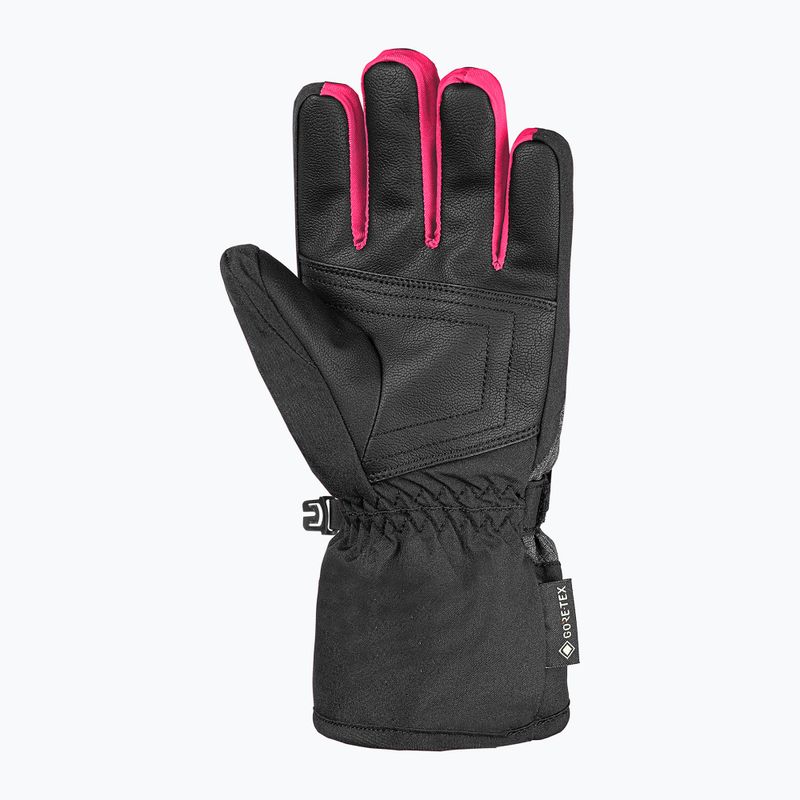 Guanti da sci per bambini Reusch Rocket GORE-TEX black/black melange/pink glo 2