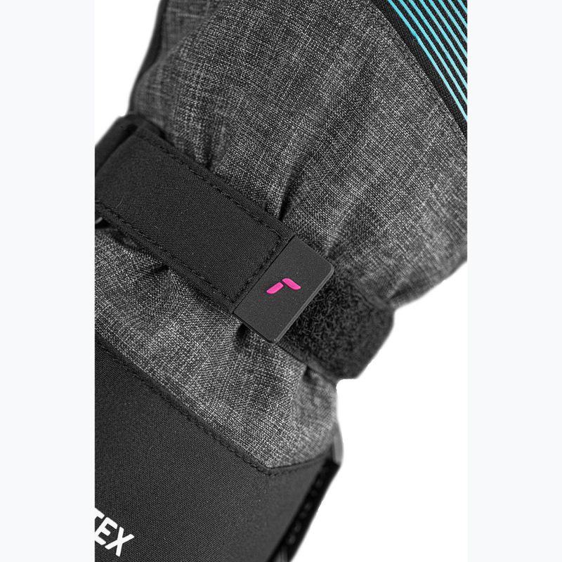 Guanti da sci per bambini Reusch Rocket GORE-TEX black/black melange/pink glo 6