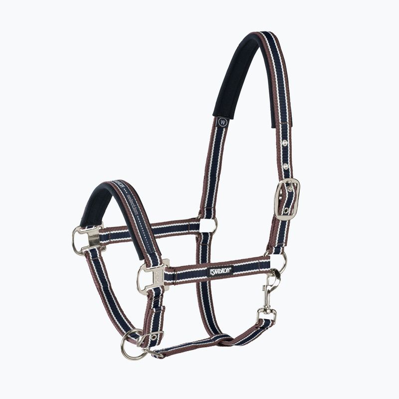 Eskadron Pin Buckle cavezza per cavalli marrone/crema/blu