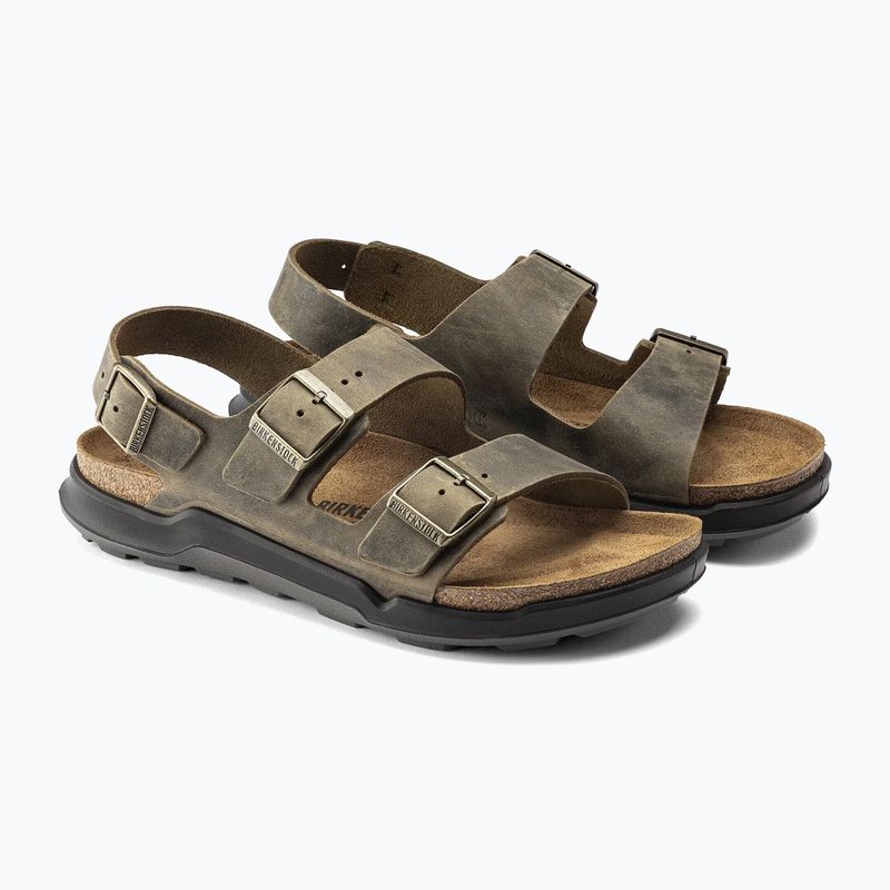 Sandali da uomo BIRKENSTOCK Milano Crosstown Oiled Leather Regular faded khaki 10