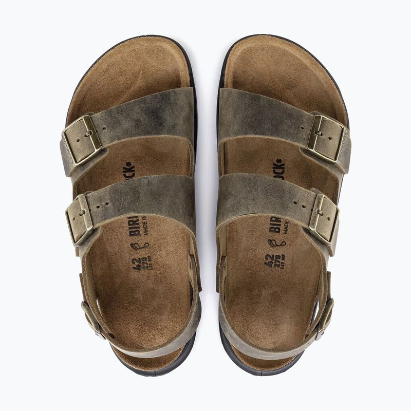 Sandali da uomo BIRKENSTOCK Milano Crosstown Oiled Leather Regular faded khaki 11