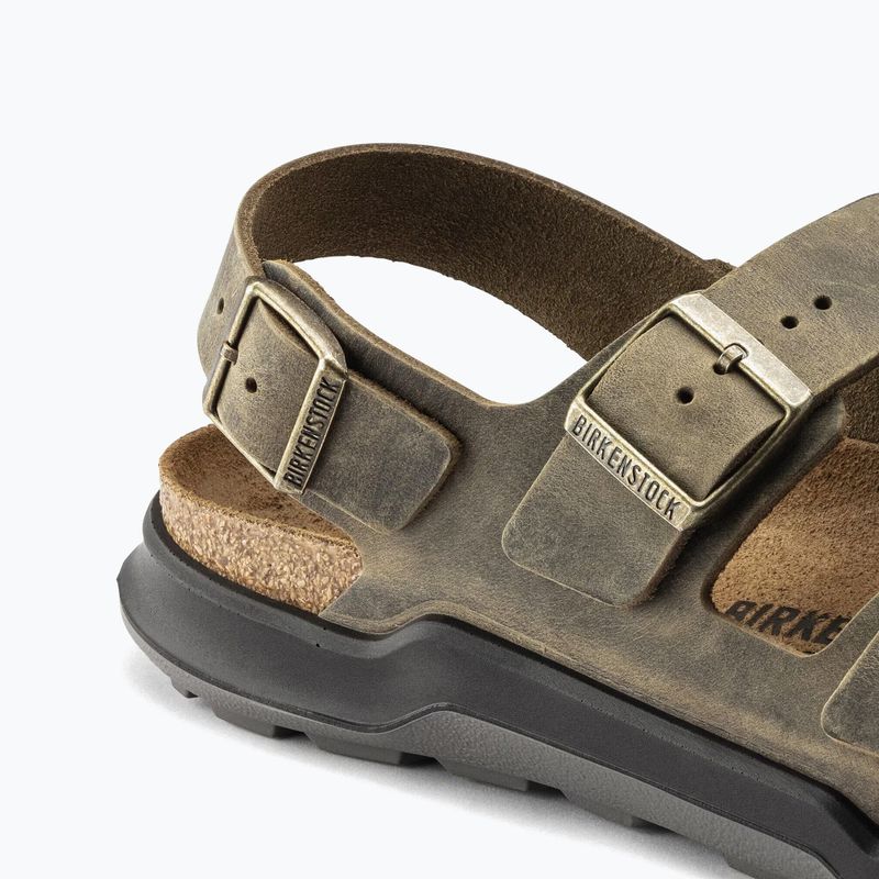 Sandali da uomo BIRKENSTOCK Milano Crosstown Oiled Leather Regular faded khaki 13